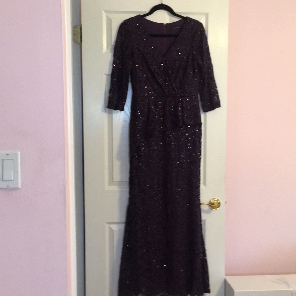 Formal Eggplant Colored Gown, Fully Lined Gem